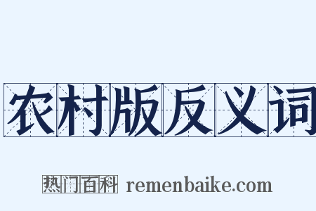 农村版反义词是什么意思的图片